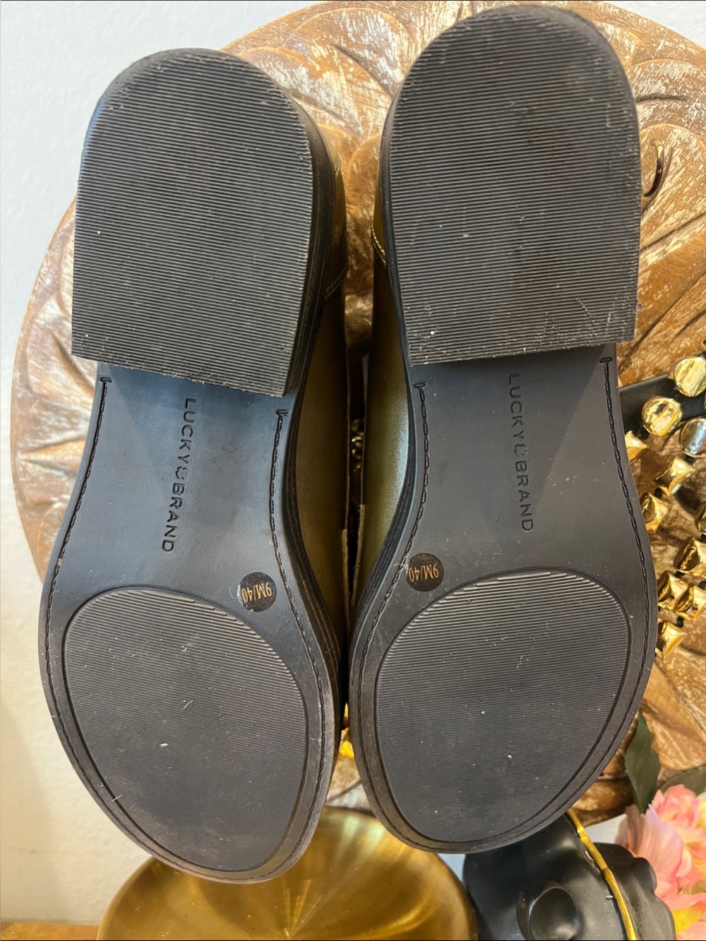 Lucky Brand Floriss Olive Green Penny Loafers - Picture 7 of 8